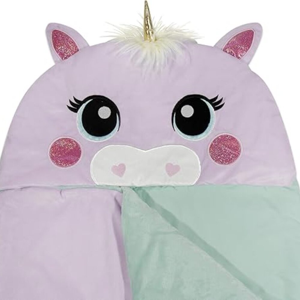 HERITAGE KIDS Unicorn Plush Hooded Sleeping Bag Unicorn Purple